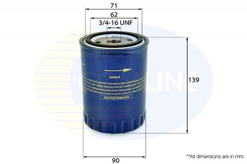 Engine oil filter - engine, comline
