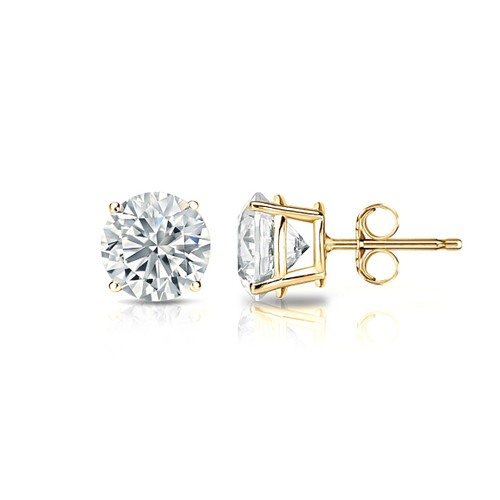 18k gold diamond earring - gold,