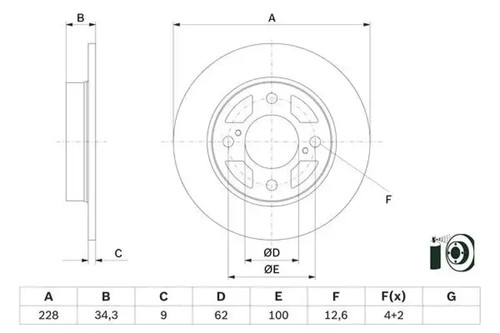 Brake disc solid 986 - solid,